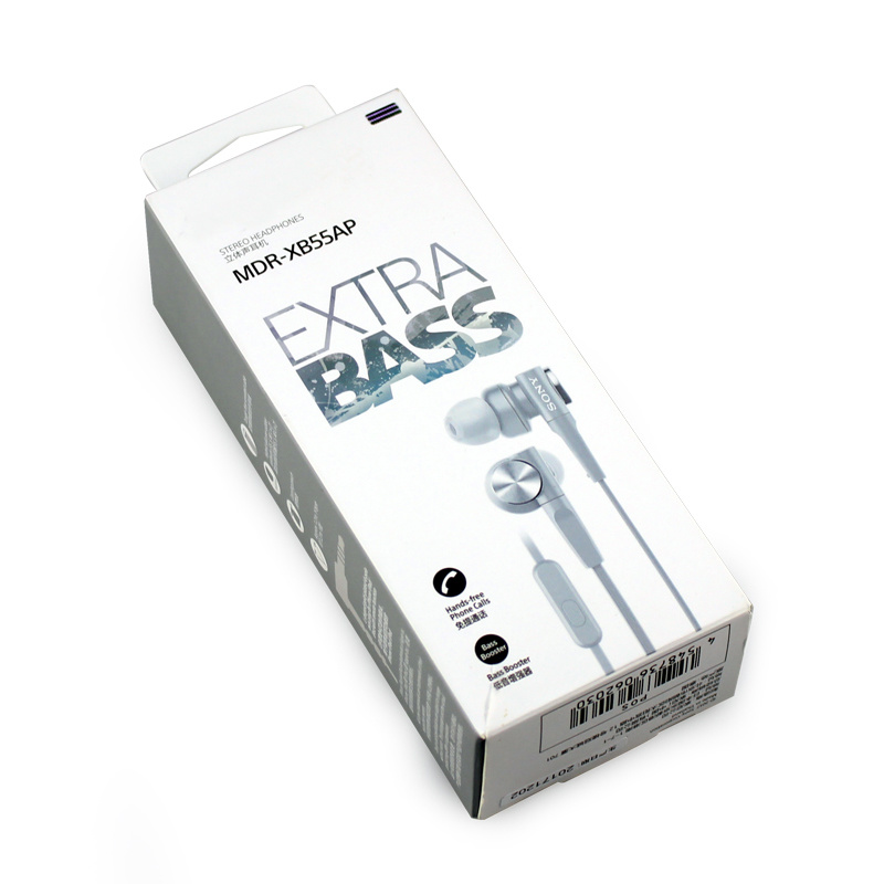 Earphone paper package box with hanger for supermarket sale